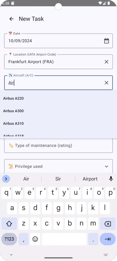 Скриншоты Maintenance Experience Logbook