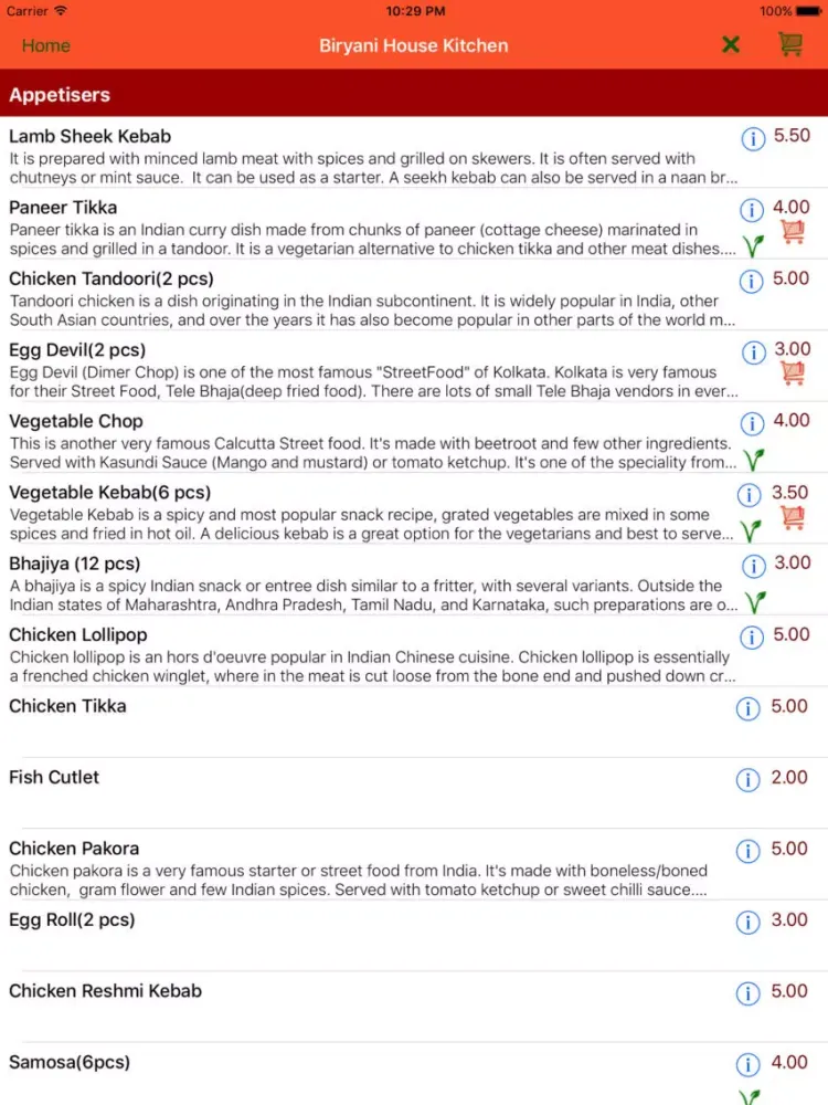 Capturas de pantalla de Biryani House Kitchen iPad 