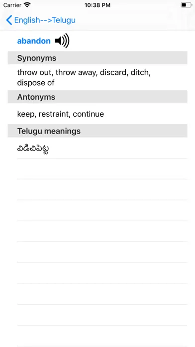 Capturas de pantalla de English To Telugu Dictionary