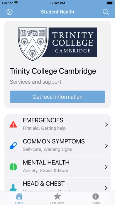 Скриншоты Student Health App