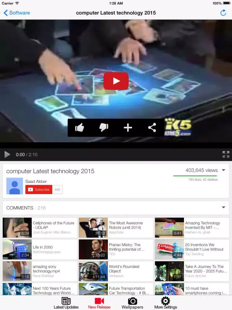 Tangkapan layar TechnoGrasp iPad 