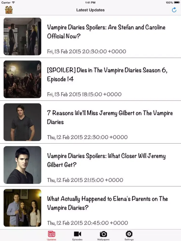 Capturas de pantalla de GreatApp for The Vampire Diaries: News,Video,Photo iPad 