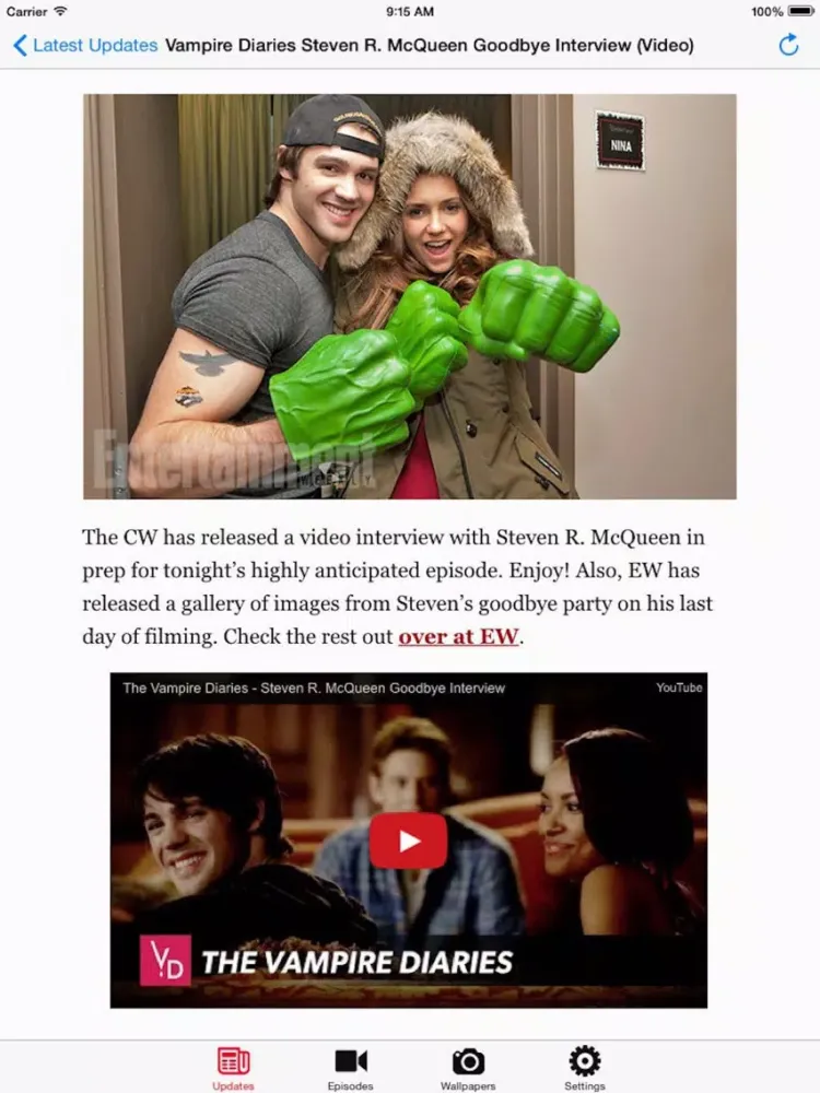 Capturas de pantalla de GreatApp for The Vampire Diaries: News,Video,Photo iPad 