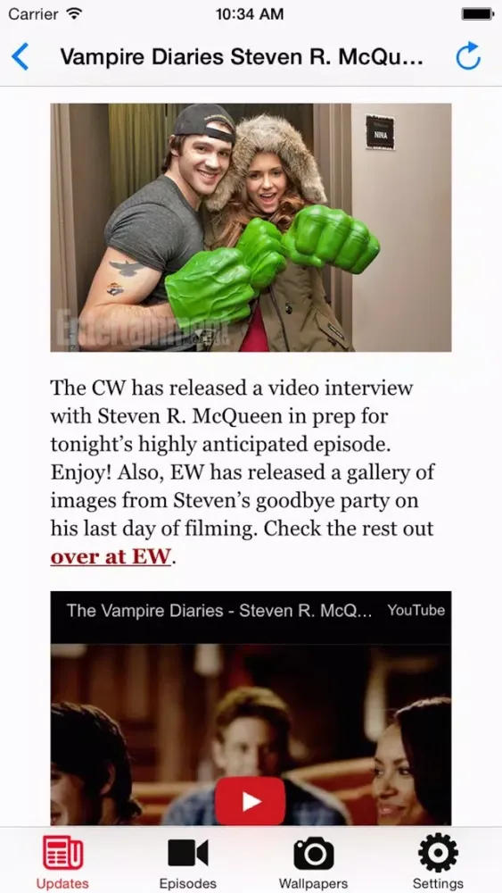 Capturas de pantalla de GreatApp for The Vampire Diaries: News,Video,Photo