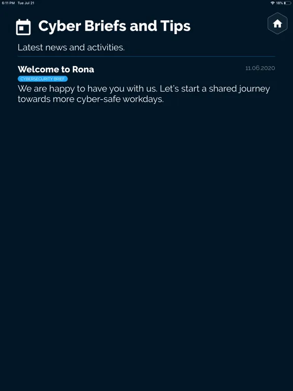 Tangkapan skrin Rona Cybersecurity iPad 