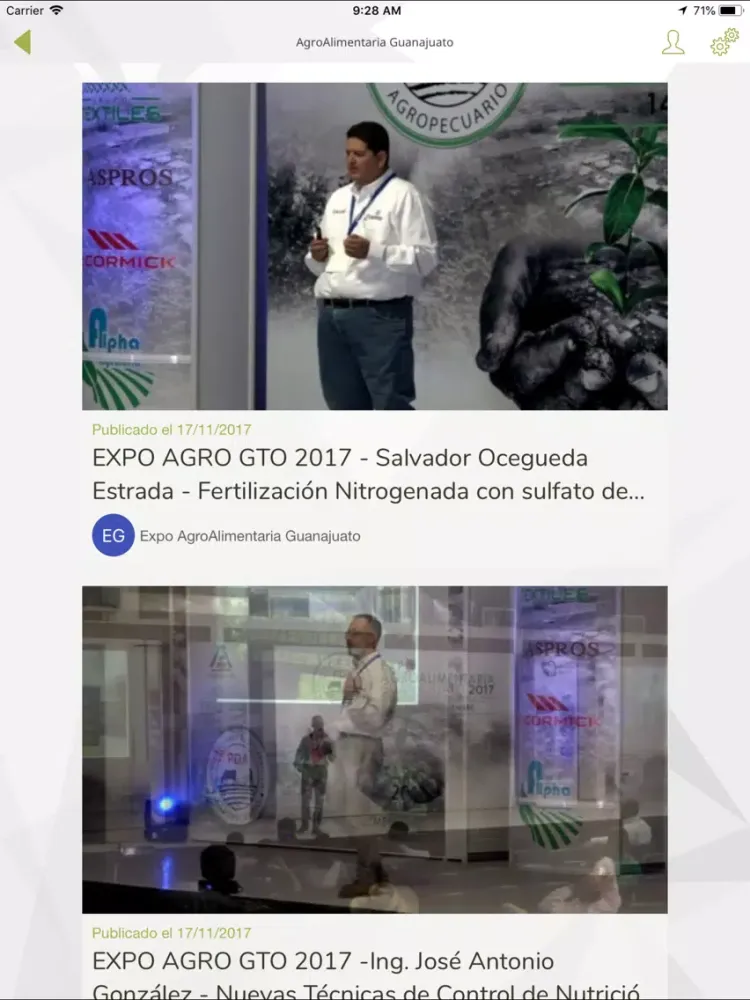 Capturas de tela do Expo Agro Gto iPad 