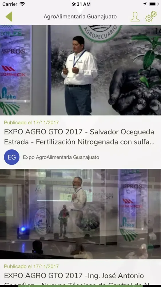 Capturas de tela do Expo Agro Gto