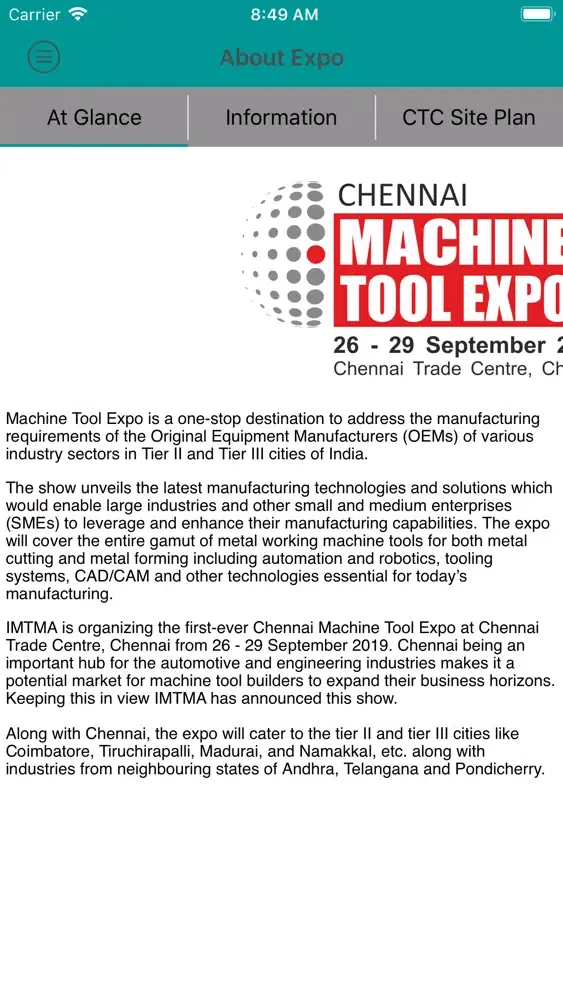 Ảnh chụp màn hình của Chennai Machine Tool Expo 2019