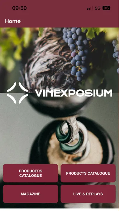 Capturas de tela do Vinexposium