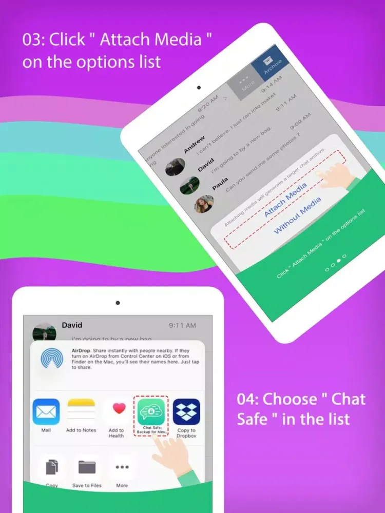 Chat Safe: Backup for Messages iPad  Screenshots