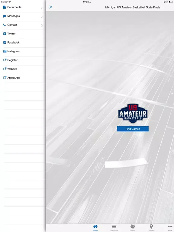 Michigan USSSA Basketball iPad  Screenshots