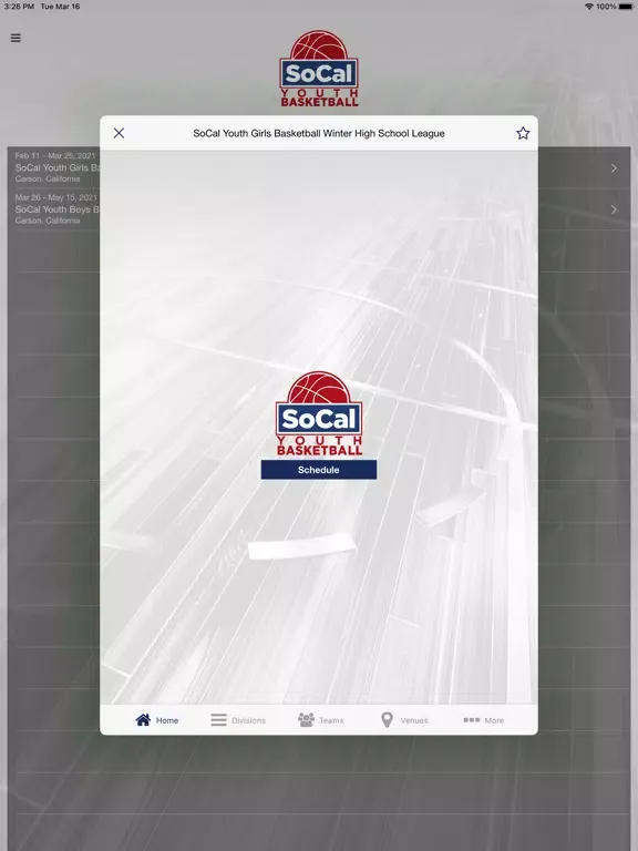 SoCal Youth Basketball iPad  스크린샷