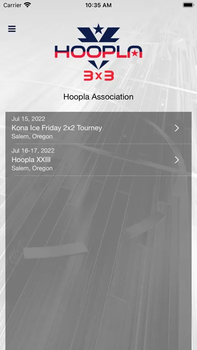 Tangkapan skrin Hoopla Association