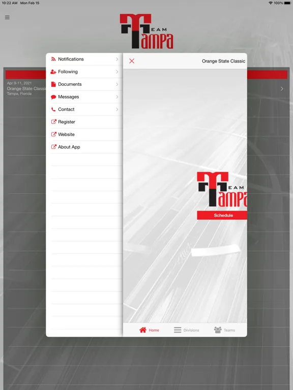 ภาพหน้าจอของ Team Tampa Sports iPad 