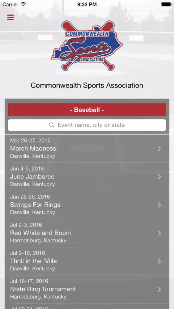 ภาพหน้าจอของ Commonwealth Sports Association