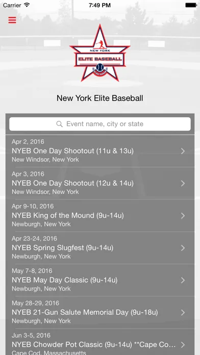 Zrzuty ekranu New York Elite Baseball