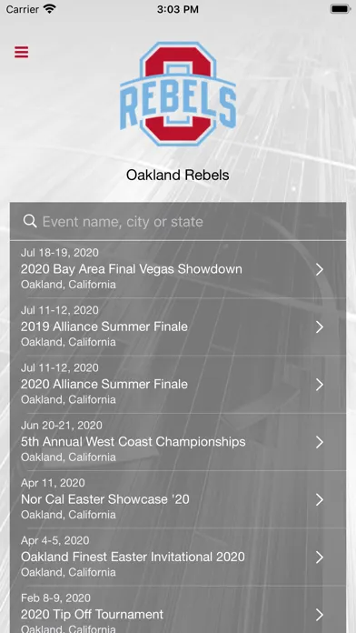 Capturas de tela do Oakland Rebels