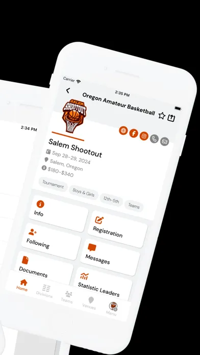 Oregon Amateur Basketball Screenshots