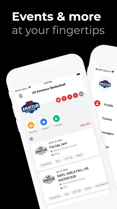 Capturas de tela do US Amateur Basketball