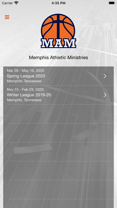 Captures d'écran de Memphis Athletic Ministries