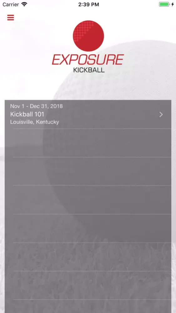 Exposure Kickball Events स्क्रीनशॉट
