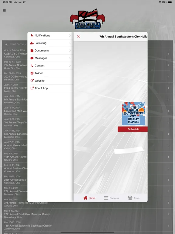 Ohio Youth Basketball iPad  Screenshots