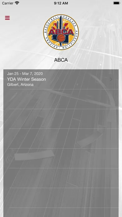 Zrzuty ekranu AZ Basketball Coaches Assoc