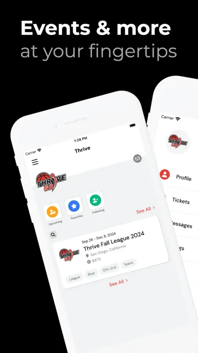 Captures d'écran de Thrive Basketball League