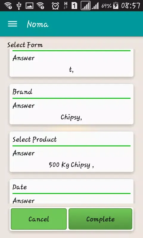 E Data Form Screenshots