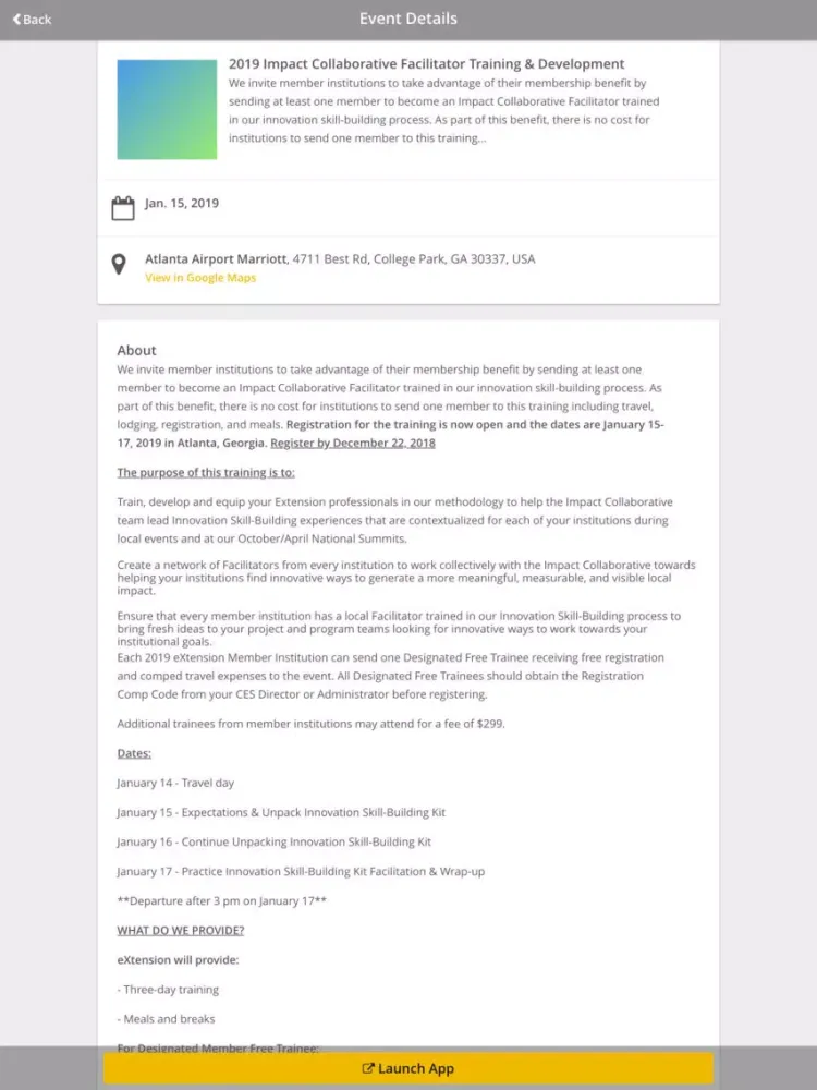 Capturas de tela do Impact Collaborative iPad 
