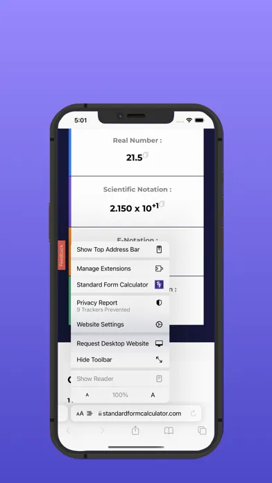 Standard Form Extension Screenshots