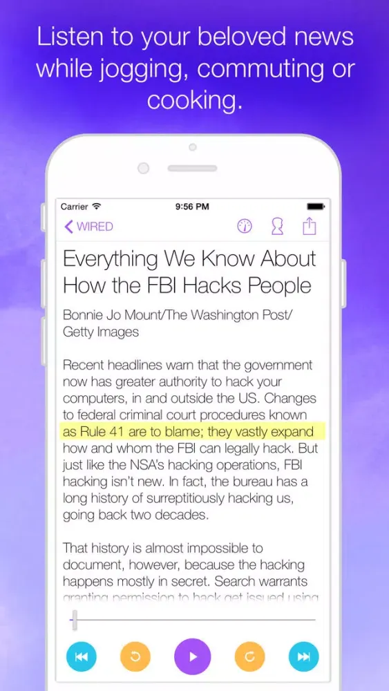 NewsBot - Listen to Your News Articles Handsfree like Podcasts स्क्रीनशॉट