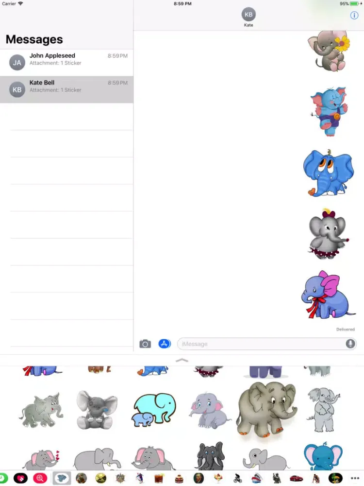 Elephants Stickers iPad 应用截图