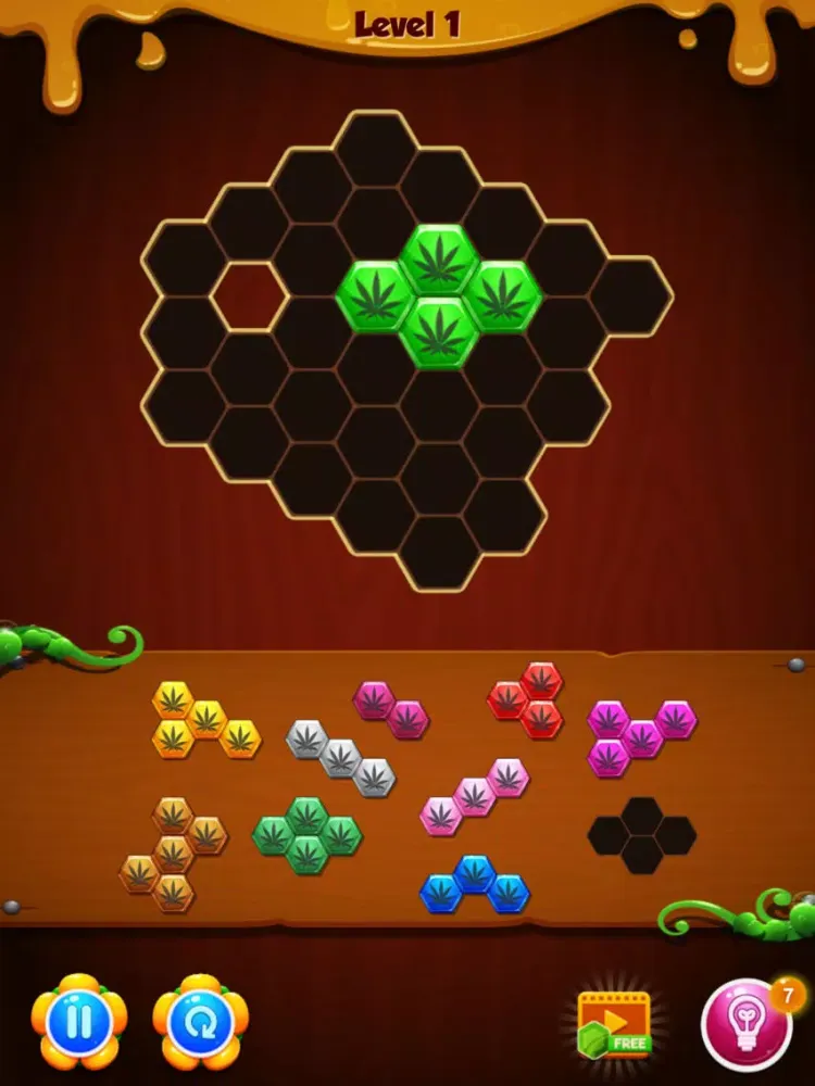 Hexa Weed - hemp block puzzle iPad  स्क्रीनशॉट
