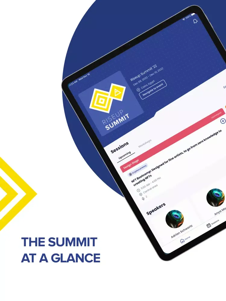 Tangkapan skrin RiseUp Summit '22 iPad 