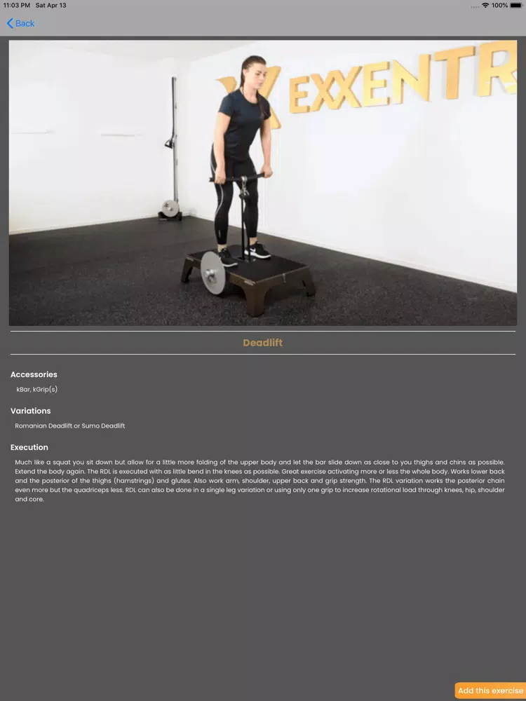 Tangkapan layar Flywheel Training iPad 