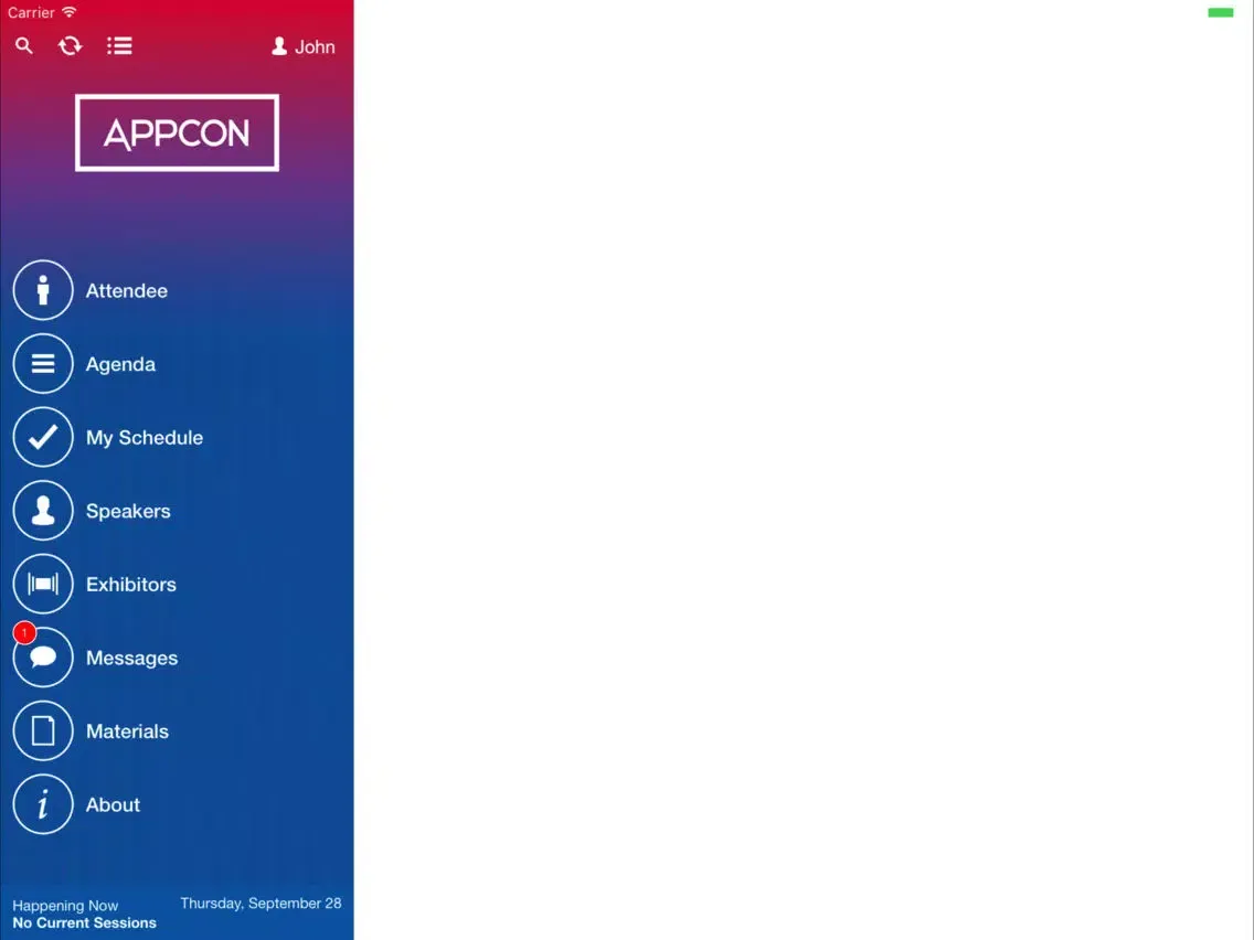 Capturas de tela do AppCon 2017 iPad 