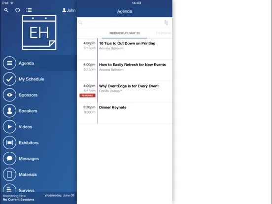 EM Event Hub iPad  Screenshots