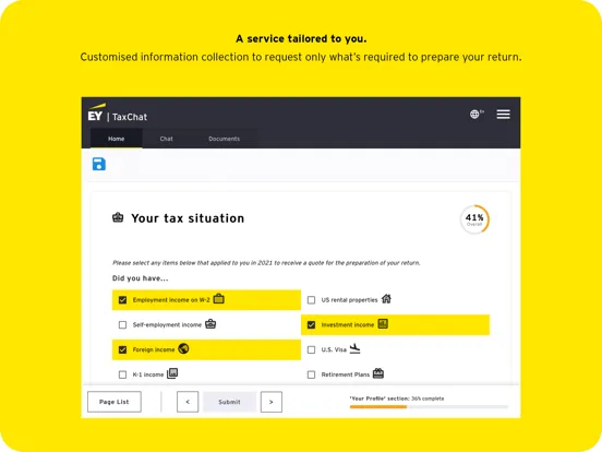 Tangkapan layar EY TaxChat iPad 