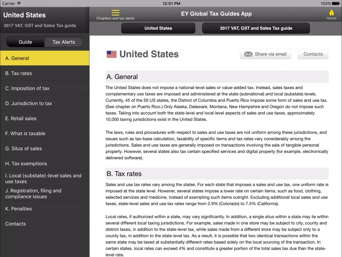 EY Global Tax Guides iPad  Screenshots