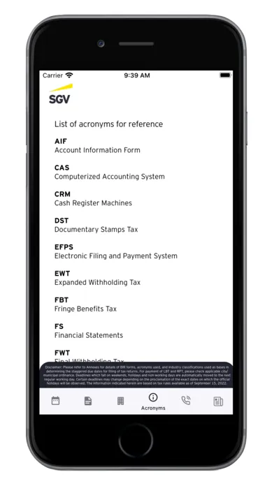 SGV Tax Calendar سکرین شاٹس