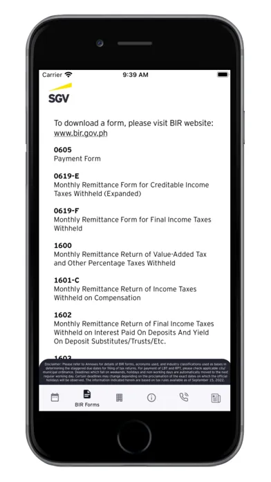 SGV Tax Calendar سکرین شاٹس