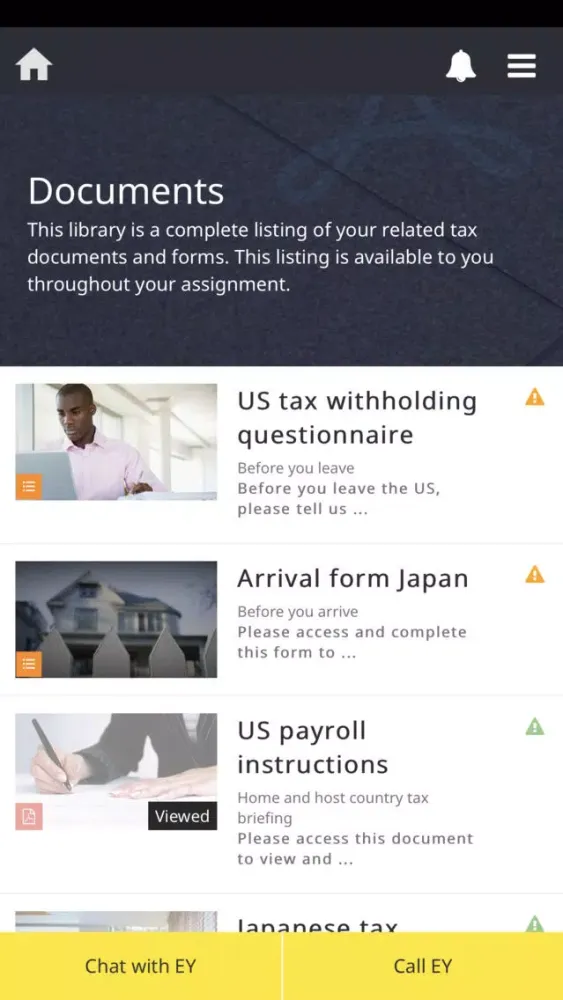 Screenshot di EY Briefing