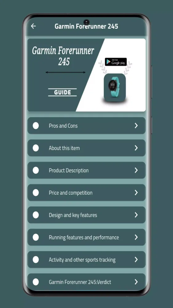 Garmin Forerunner 245 Guide Screenshots