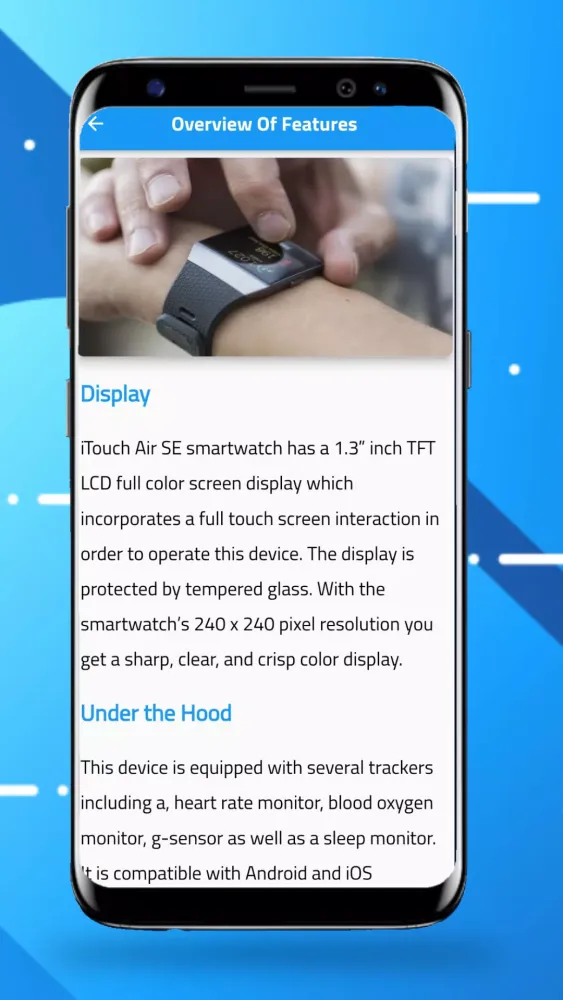 Capturas de pantalla de iTouch Air 3 Smartwatch Guide