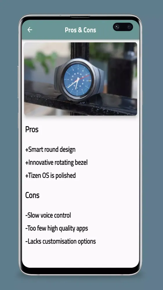Capturas de pantalla de Samsung Gear S2 Guide