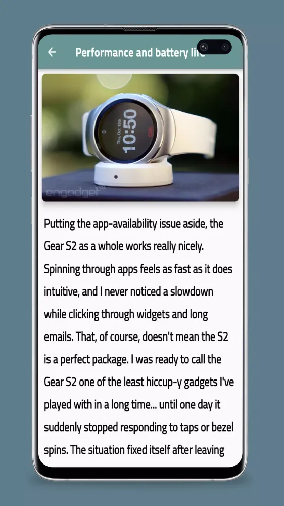 Capturas de pantalla de Samsung Gear S2 Guide