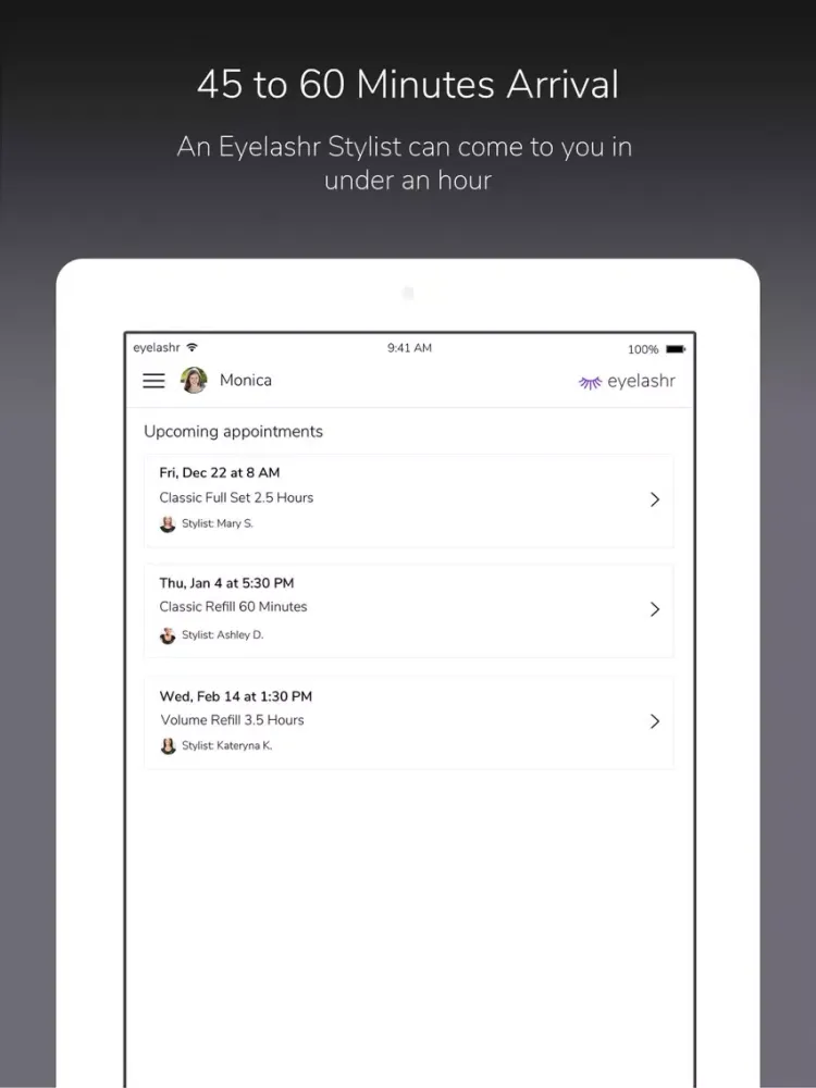 ภาพหน้าจอของ Eyelashr - Lash Extensions Now iPad 