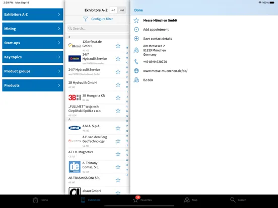 Скриншоты bauma app iPad 
