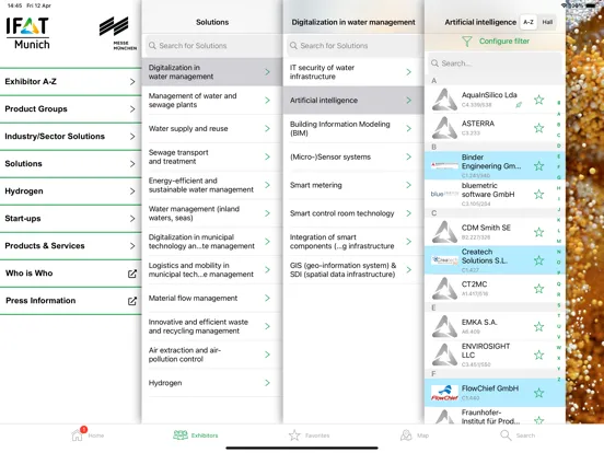 Tangkapan layar IFAT Munich 2024 iPad 